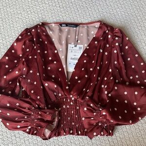 NWT Zara Women's Polka Dot Top Size Small